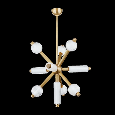 452-36-VB Corbett Lighting Atom 10 Lt. Chandelier with Vintage Brass Finish