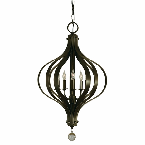 F-4585 Framburg 5-Light Brushed Nickel Aries Chandelier