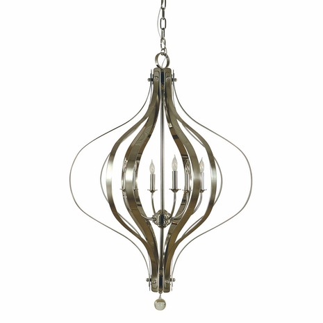 F-4586 Framburg 6-Light Brushed Nickel Aries Chandelier