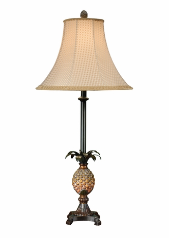 46110 Wildwood Lamps Medium Pineapple Lamp with Hand Colored Faux Bronze and Iron