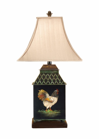 46173 Wildwood Lamps Chicken Coop Lamp with Hand Painted Genuine Toleware