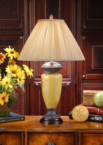 46230 Wildwood Lamps Crackle Yellow Lamp with Hand Colored Porcelain