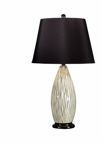 46335 Wildwood Lamps Wavy Lines Lamp with Hand Painted on Porcelain