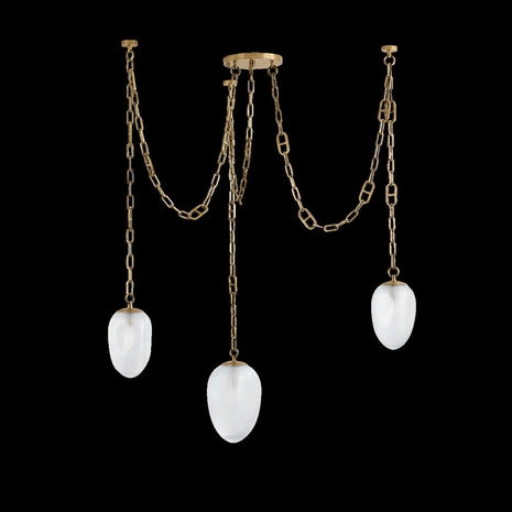 464-48-VB Corbett Lighting Daith 3 Lt. Chandelier with Vintage Brass Finish