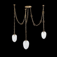 464-48-VB Corbett Lighting Daith 3 Lt. Chandelier with Vintage Brass Finish
