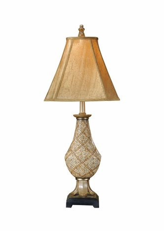 46431 Wildwood Lamps Crisscross Eggshell Lamp with Hand Painted Lacquer on Fauxceramic