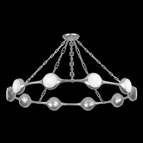 465-52-VGL Corbett Lighting Riviere 10 Lt. Chandelier with Vintage Gold Leaf Finish