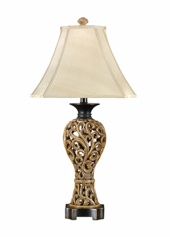 46505 Wildwood Lamps Swirly Twirly Lamp with Hand Colored Faux Iron