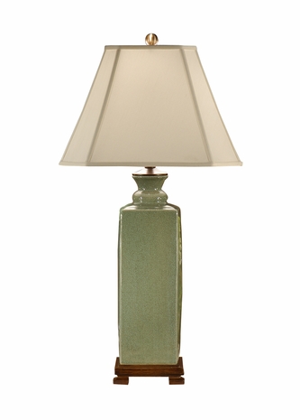 46553 Wildwood Lamps Footed Bottle Lamp with Antique Crackle Glaze Porcelain