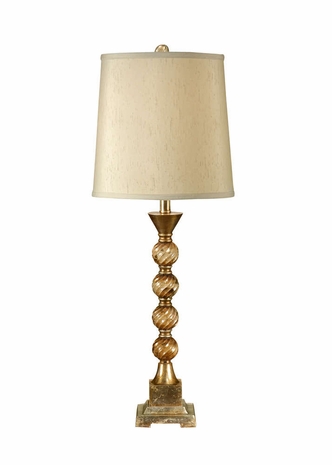 46583 Wildwood Lamps Swirled Balls Lamp with Hand Colored Faux Brass and Ceramic