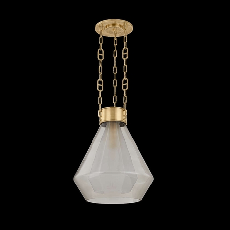 466-19-VB Corbett Lighting Tragus 1 Lt. Pendant with Vintage Brass Finish