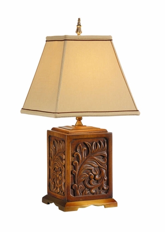 46645 Wildwood Lamps Bold Carved Lamp