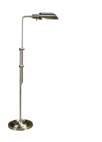 46789 Wildwood Lamps Slope Shade Floor Lamp with Fully Adjustable Satin Nickle on Solid Brass