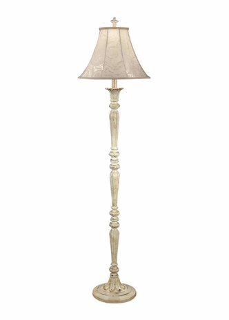 46811 Wildwood Lamps Old Wood Floor Lamp with Distressed White on Faux Wood