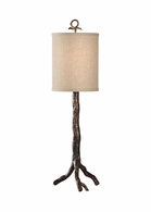 46933 Wildwood 30.5in. Aluminum Oakley Lamp with Linen Shade and Old Bronze Finish