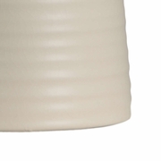 46972 Wildwood 28.5in. Earthenware Koota Lamp - Cream with Silkette Shade and Cream Crackle Glaze Finish