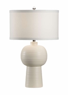 46972 Wildwood 28.5in. Earthenware Koota Lamp - Cream with Silkette Shade and Cream Crackle Glaze Finish