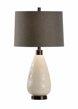 46977 Wildwood Lamps TRANSITIONAL Ceramic Vanilla White Glaze Kelsey Lamp - Vanilla White