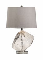 47038 Marketplace 26.5in. Glass Ice Lamp with Silkette Shade and Smoke/Polished Nickel Finish