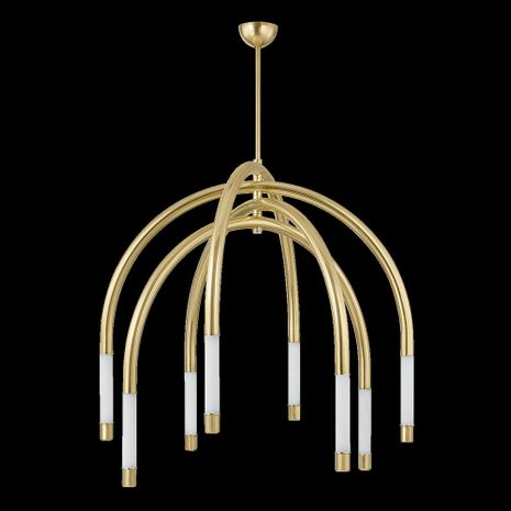 471-48-VPB Corbett Lighting Zeme 8 Lt. Chandelier with Vintage Polished Brass Finish