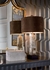 47121 Wildwood 33.5in. Iron Kahn Lamp with Silkette Shade and Spotted White Wash Steel/Black Finish