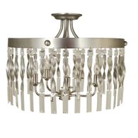 F-4713 Framburg 5-Light Satin Pewter/Polished Nickel Adele Semiflush