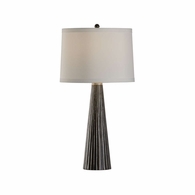 47148 Wildwood 27in. Aluminum Lachlen Column Lamp with Silkette Shade and Bronze/Gold Finish