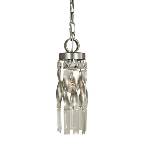 F-4718 Framburg 1-Light Satin Pewter/Polished Nickel Adele Mini Pendant