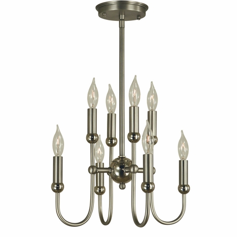 F-4794 Framburg 8-Light Antique Brass/Matte Black Nicole Chandelier
