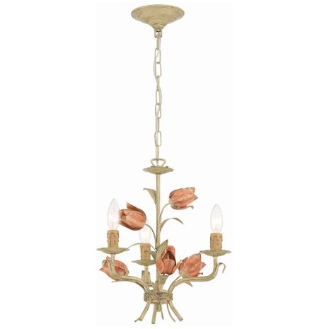 4803-SR Crystorama Southport 3 Light Sage Rose Mini Chandelier
