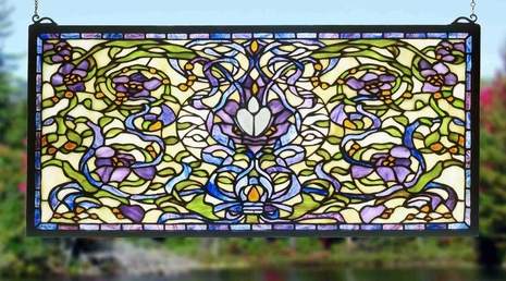 48105 Meyda Tiffany Ribbons & Flowers Window