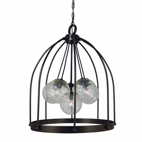 F-4836 Framburg 6-Light Mahogany Bronze Jupiter Chandelier