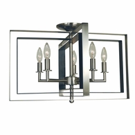 F-4862 Framburg 5-Light Symmetry Flush Mount/Semi Flush Mount