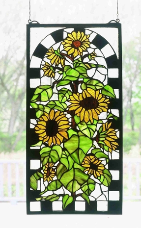 48621 Meyda Tiffany Sunflowers In Bloom Window