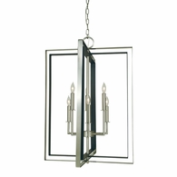F-4865 Framburg 6-Light Antique Brass/Matte Black Symmetry Chandelier