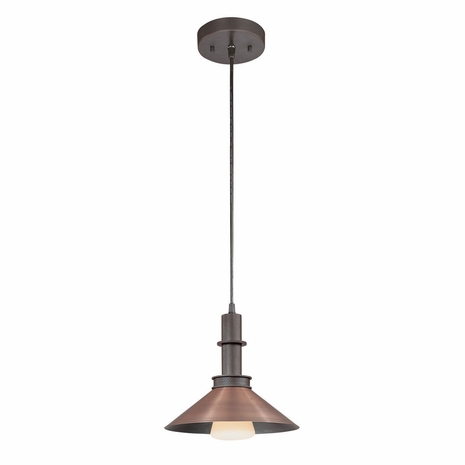 4900.36 Sonneman Warm Contemporary Bridge Small Pendant in Textured Rustic Bronze Finish