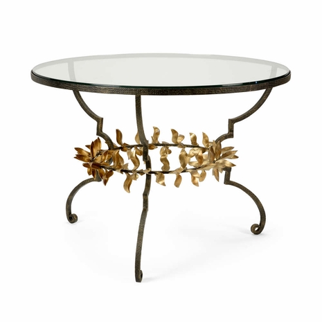 490031 Wildwood Lamps Avondale Center Hall Table - Bronze, Antique Gold Leaf/Clear Finish