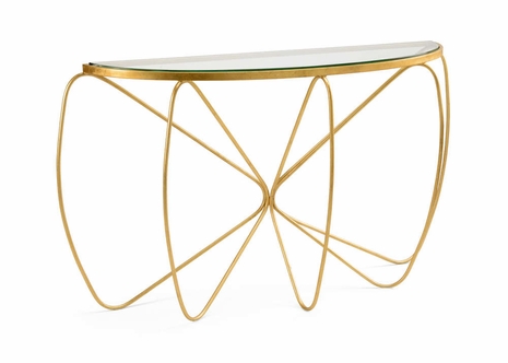 490032 Wildwood Iron Antique Gold Leaf Jennings Console Table