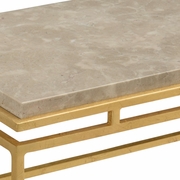 490040 Wildwood Lamps Athena Console Table - Antique Gold Leaf/Creme Finish