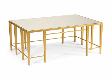 490044 Wildwood Lamps Chelsea Cocktail Table - Gol - Antique Gold Leaf/Antique Mirror Finish