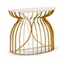 490077 Wildwood 33in. Iron Martha Console Table with Antique Gold Leaf/Natural White Finish