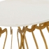 490077 Wildwood 33in. Iron Martha Console Table with Antique Gold Leaf/Natural White Finish