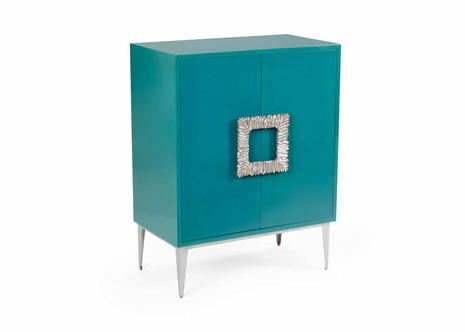 490111 Wildwood Wood Teal Maddox Cabinet - Teal