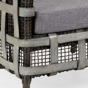 490155 Wildwood Rattan/Fabric Gray/Off White Carlos Chair - Gray