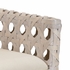 490157 Wildwood 31.5in. Rattan/Fabric Mandaue Bistro Chair - White with Whitewash/Off White Finish
