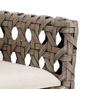 490158 Wildwood Rattan/Fabric Gray Stone/Off White Mandaue Bistro Chair - Gray