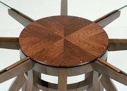 490213 Wildwood Wood/Glass Walnut/Clear Davinci Dining Table