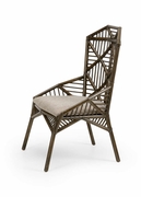490228 Wildwood Rattan/Fabric Cappuccino/Grey Flax Arden Side Chair
