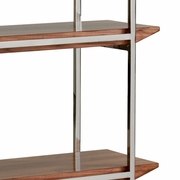 490243 Wildwood Wood/Stainless Steel Natural Walnut/Polished Oakland Shelf Unit