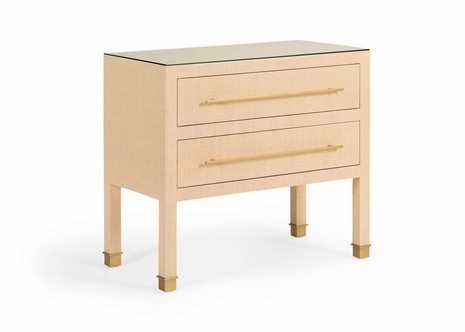 490257 Wildwood Painted Raffia/Glass Pink/Clear Camila Chest